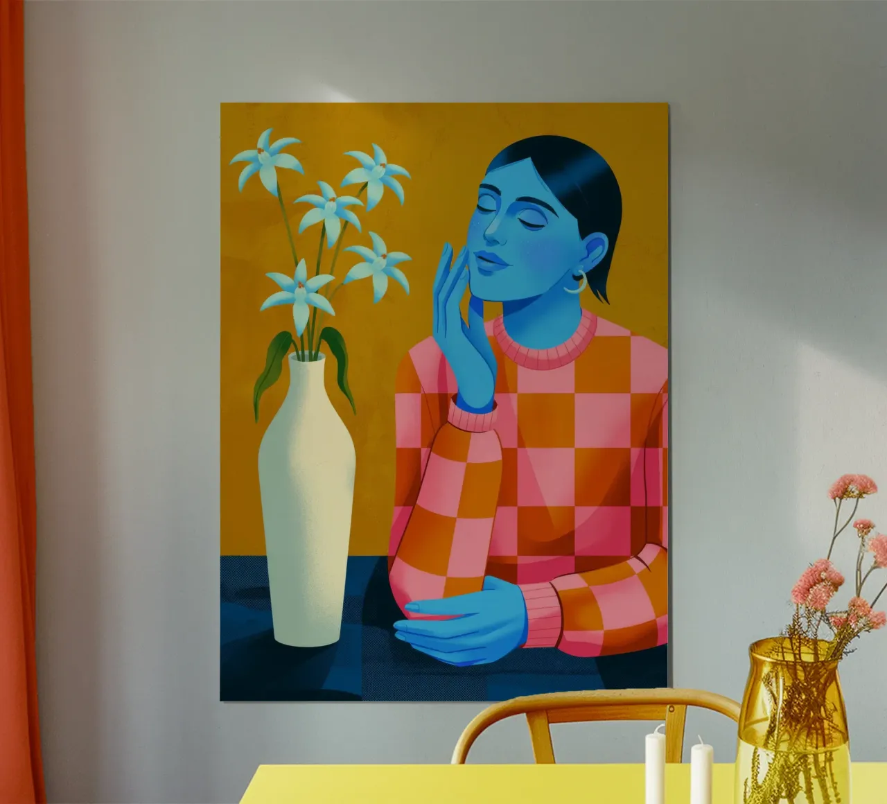 Quiete floreale contemplativa poster con telaio in legno da Silent Hue