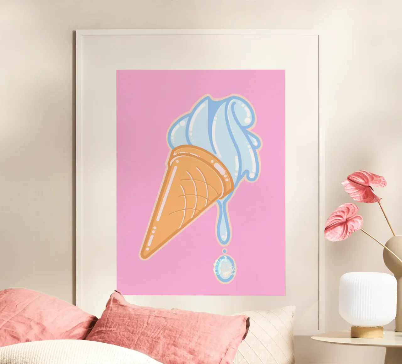 Ice Ice Baby poster con telaio in plastica da Noisebones