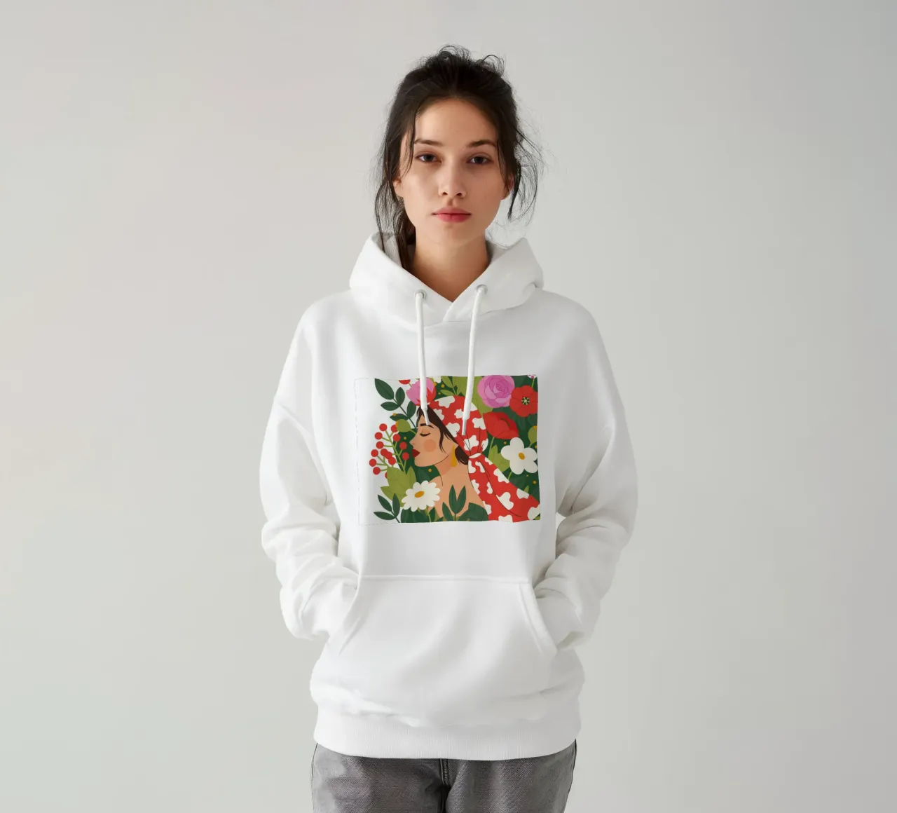 Reverie floreale vibrante felpa con cappuccio da Silent Hue