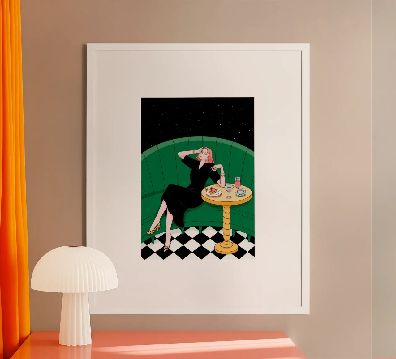 Tempo libero elegante e floreale poster con telaio in legno da Silent Hue