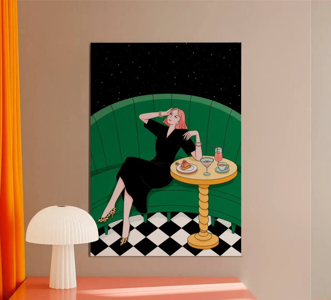 Tempo libero elegante e floreale poster con telaio in legno da Silent Hue