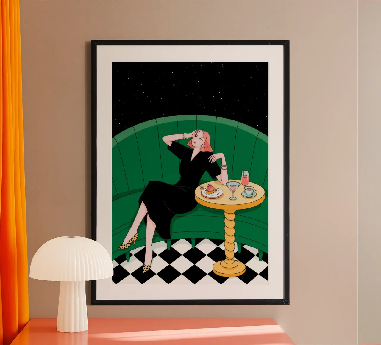 Tempo libero elegante e floreale poster con telaio in legno da Silent Hue