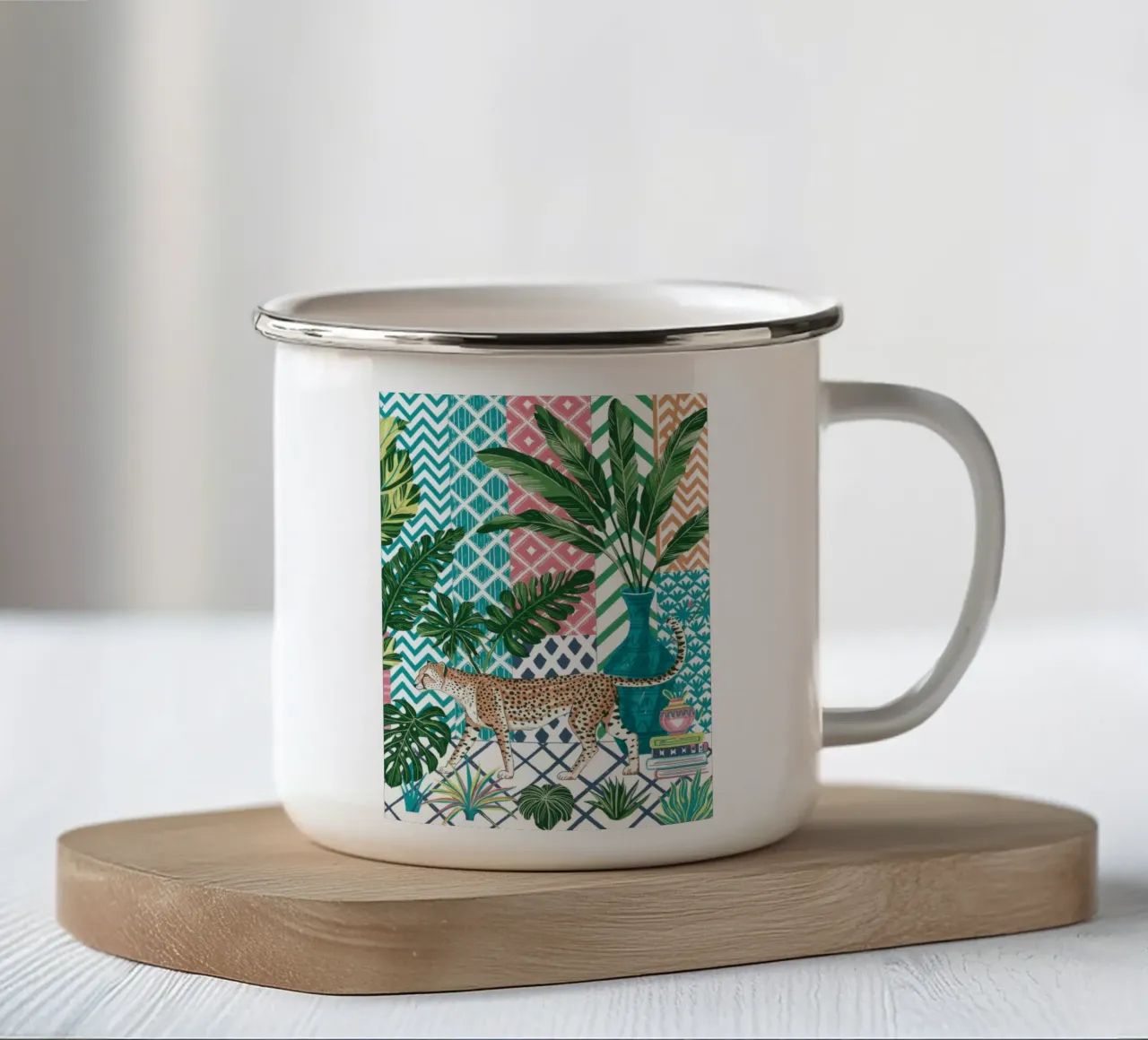 Maestà floreale della giungla tazza in smalto da Silent Hue