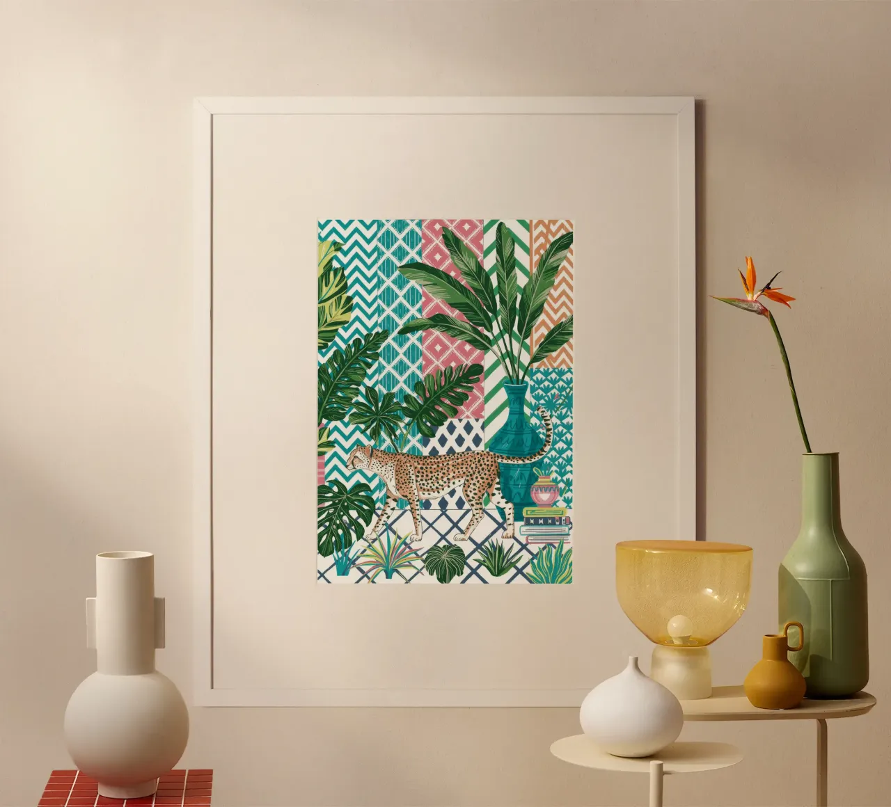 Maestà floreale della giungla poster con telaio in alluminio da Silent Hue