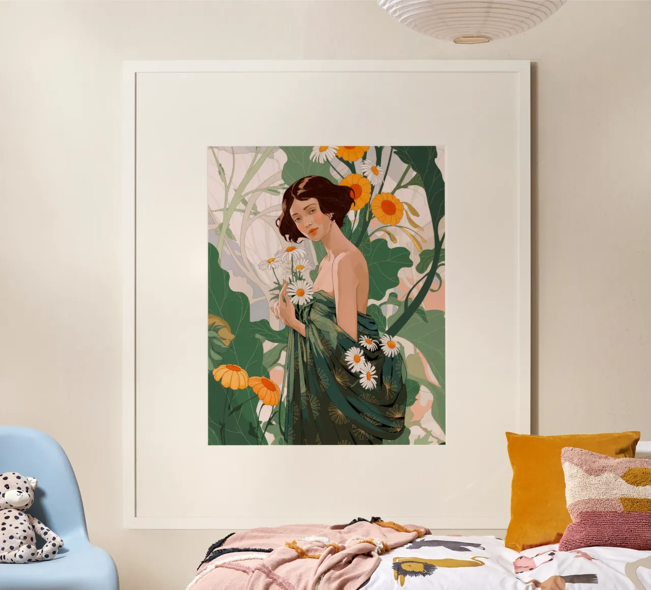 Grazia floreale eterea poster con telaio in alluminio da Silent Hue