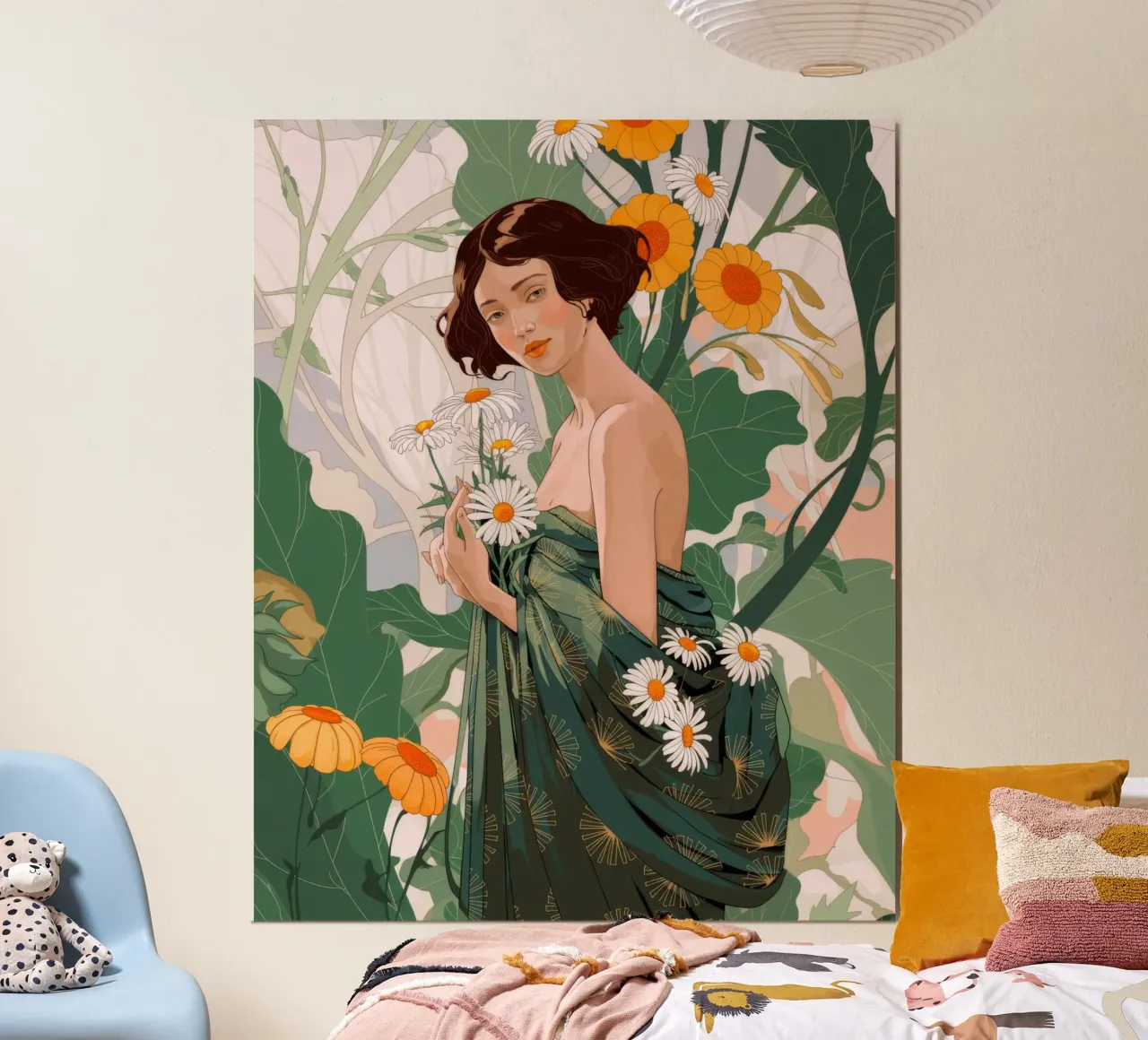 Grazia floreale eterea poster con telaio in alluminio da Silent Hue