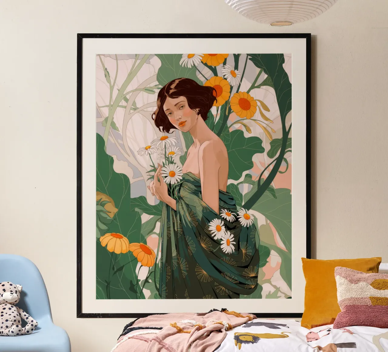 Grazia floreale eterea poster con telaio in alluminio da Silent Hue