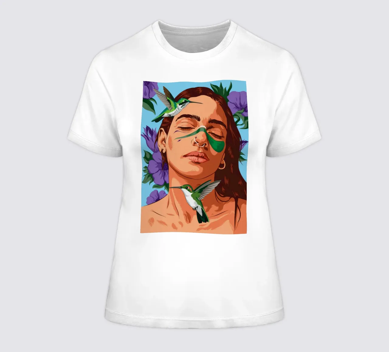Nature's Embrace women's fitted t-shirt by Silent Hue
