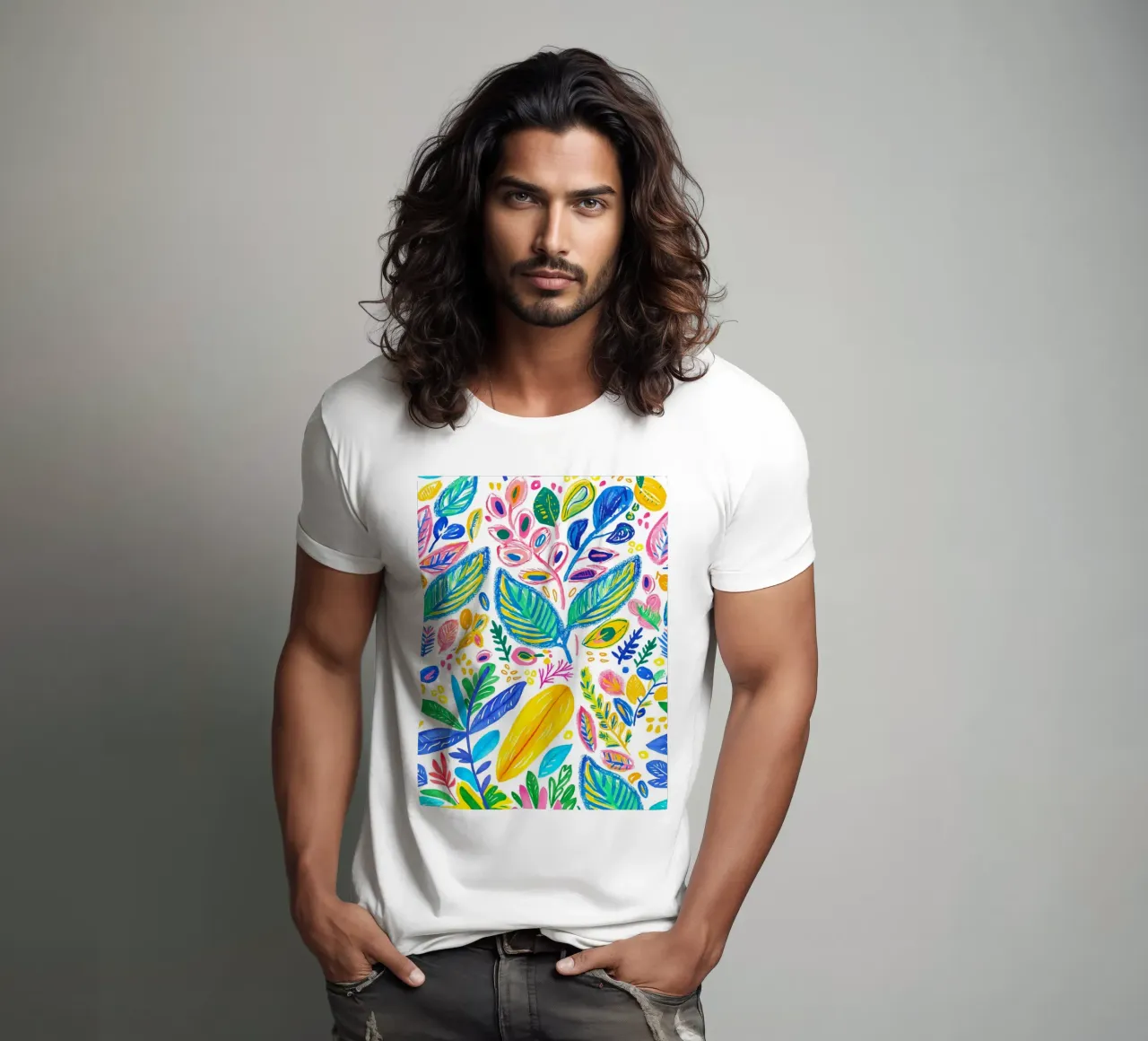 Bold Pop Doodle Botanical Summer Vibes camiseta de Andrea Haase Modern Home