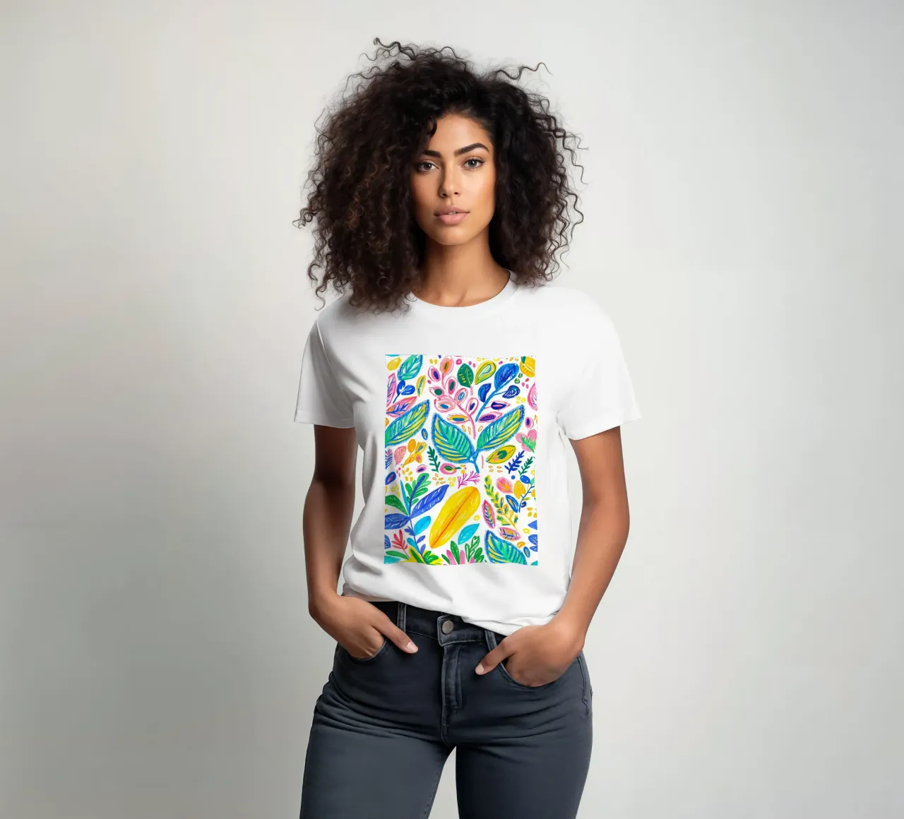 Bold Pop Doodle Botanical Summer Vibes t-shirt da Andrea Haase Modern Home
