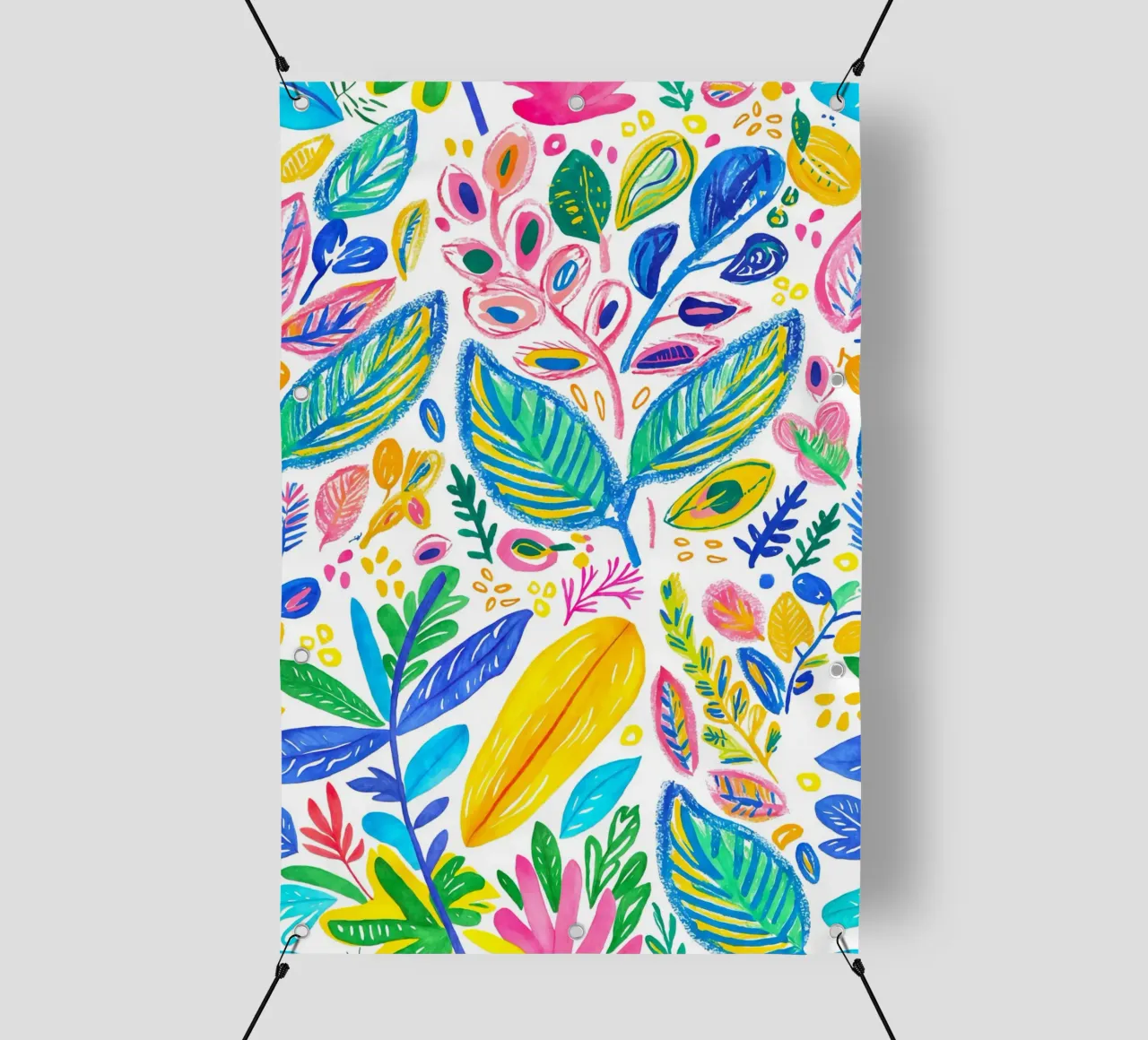 Bold Pop Doodle Botanical Summer Vibes telo in pvc da Andrea Haase Modern Home