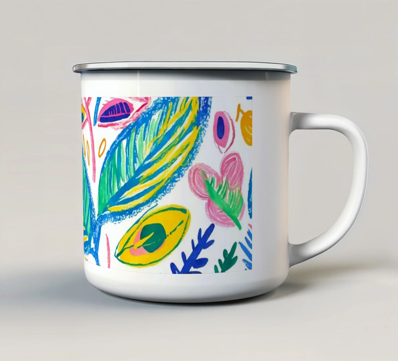 Bold Pop Doodle Botanical Summer Vibes tazza in smalto da Andrea Haase Modern Home