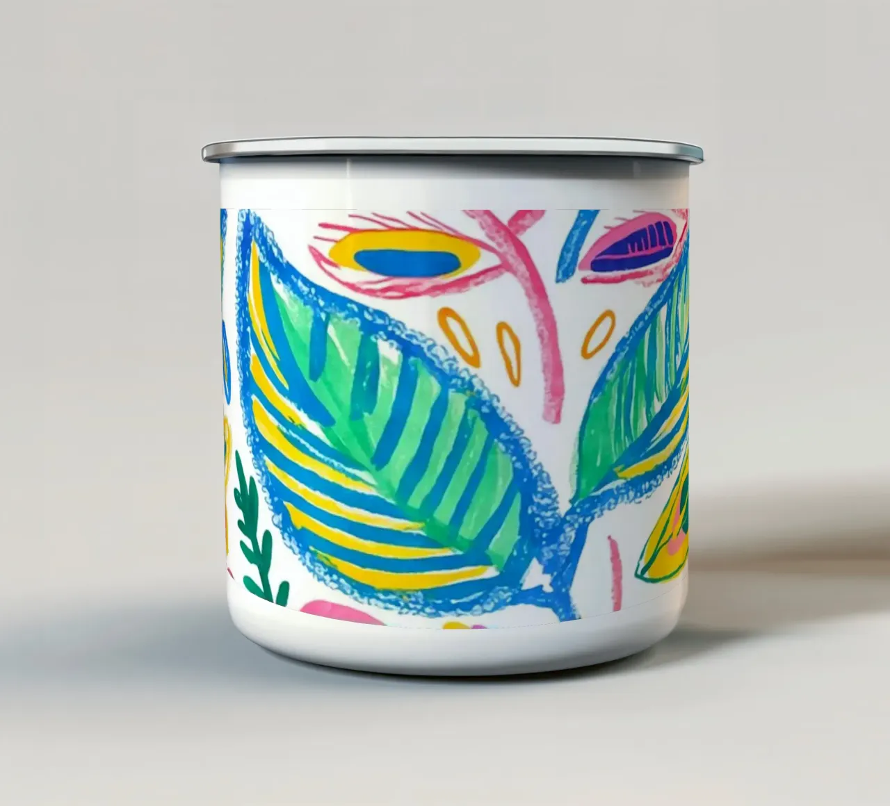 Vet Pop Doodle Botanische Zomervibes emaille mok van Andrea Haase Modern Home