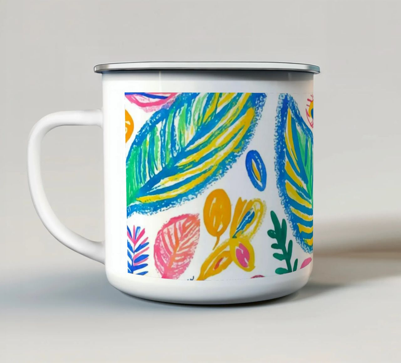 Bold Pop Doodle Botanical Summer Vibes tazza in smalto da Andrea Haase Modern Home