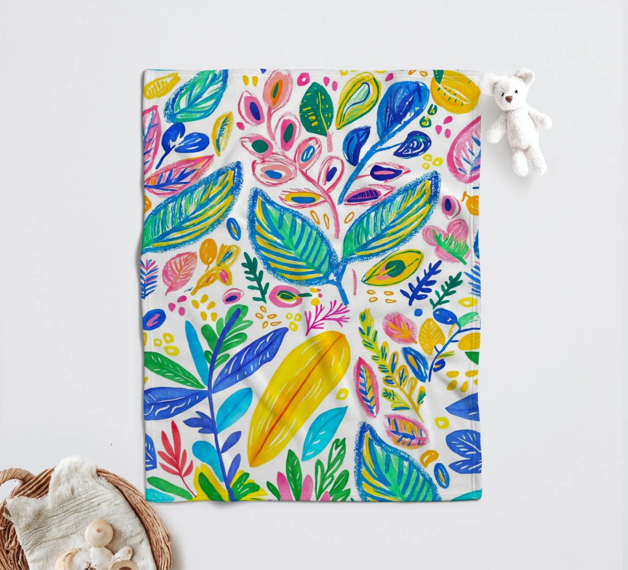 Bold Pop Doodle Botanical Summer Vibes coperta in pile da Andrea Haase Modern Home