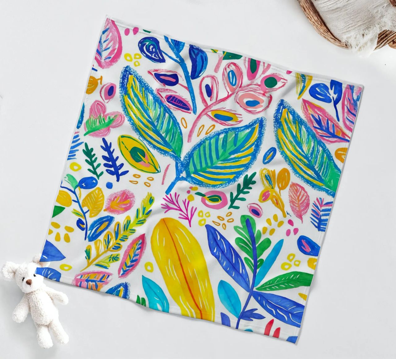 Bold Pop Doodle Botanical Summer Vibes coperta in pile da Andrea Haase Modern Home