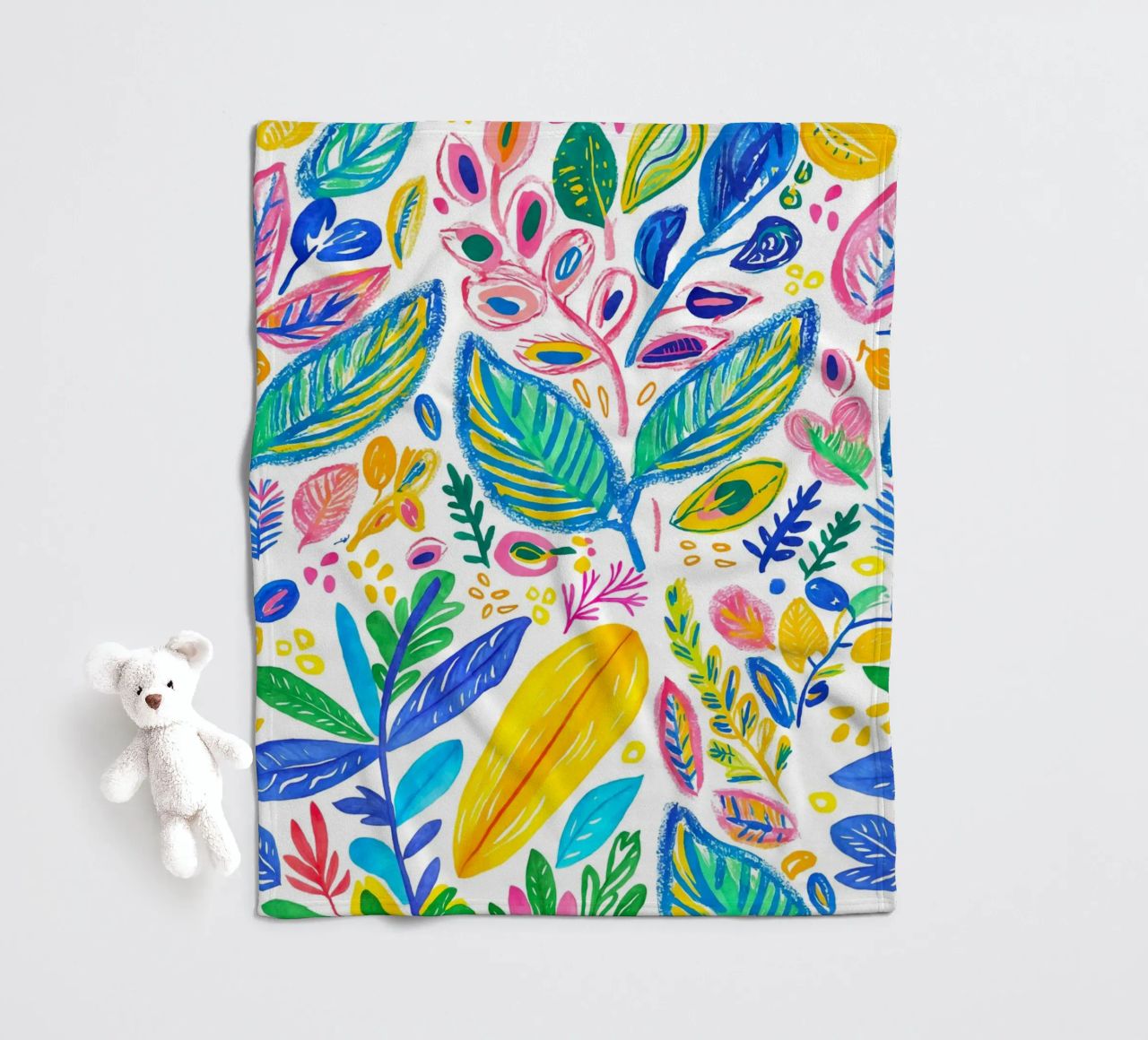 Bold Pop Doodle Botanical Summer Vibes coperta in pile da Andrea Haase Modern Home