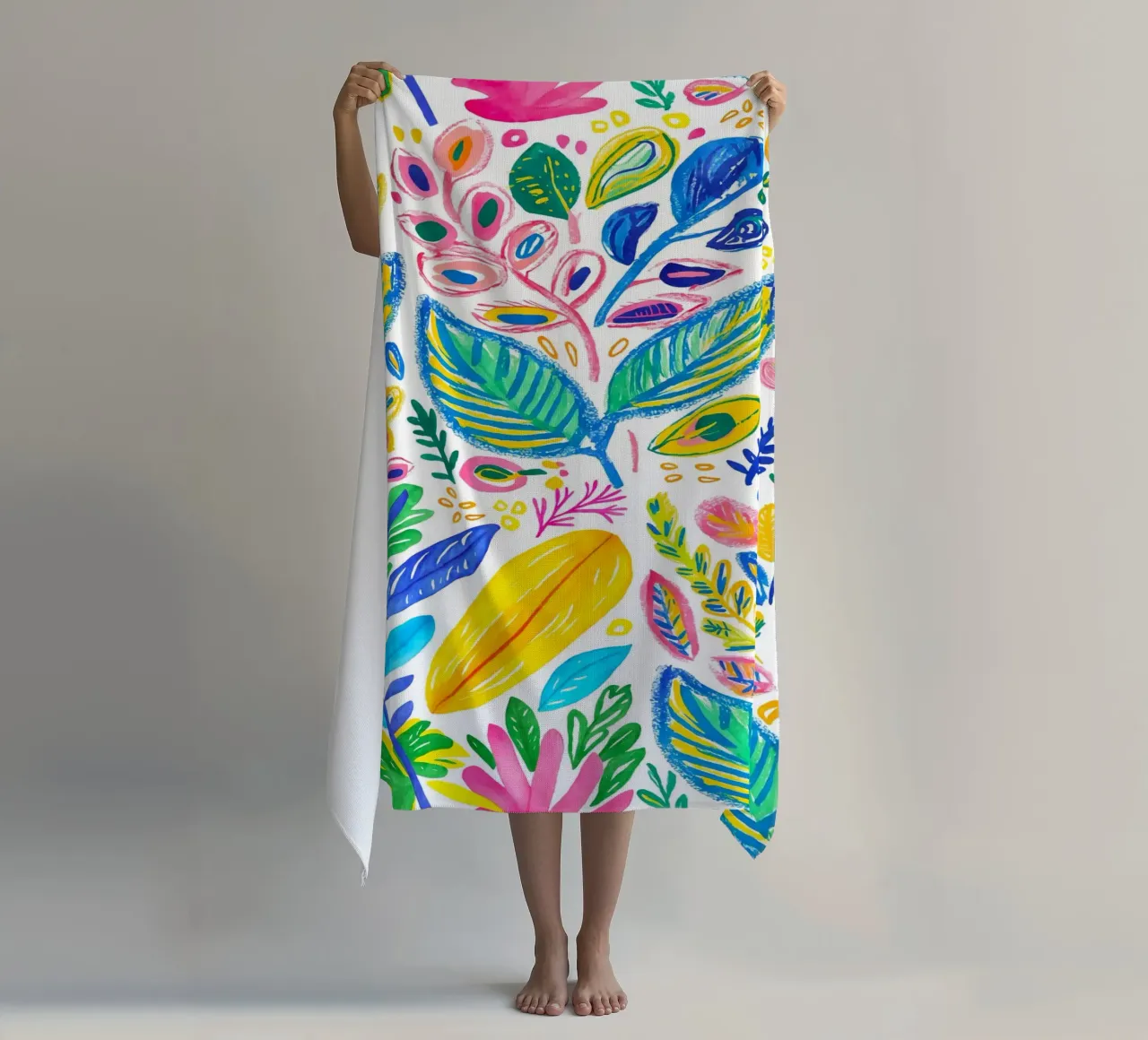 Bold Pop Doodle Botanical Summer Vibes telo mare da Andrea Haase Modern Home