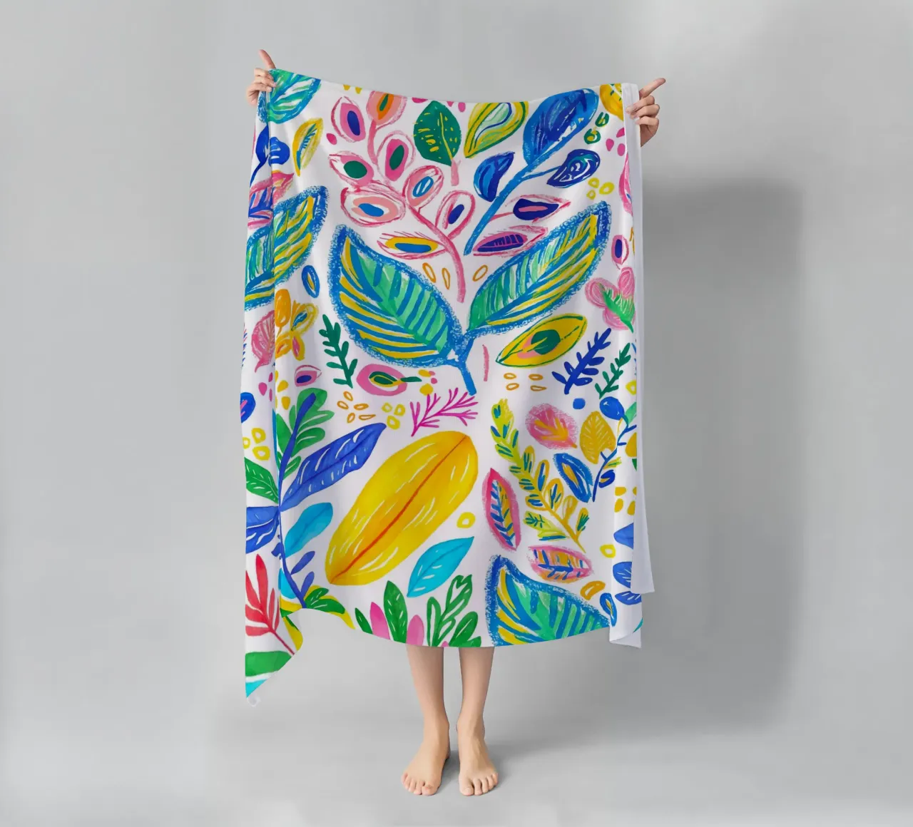 Bold Pop Doodle Botanical Summer Vibes telo mare da Andrea Haase Modern Home