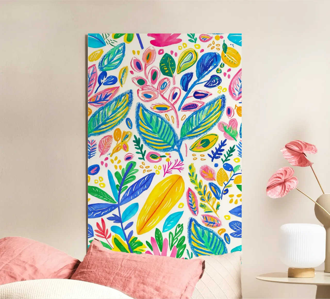 Bold Pop Doodle Botanical Summer Vibes alluminio dibond da Andrea Haase Modern Home