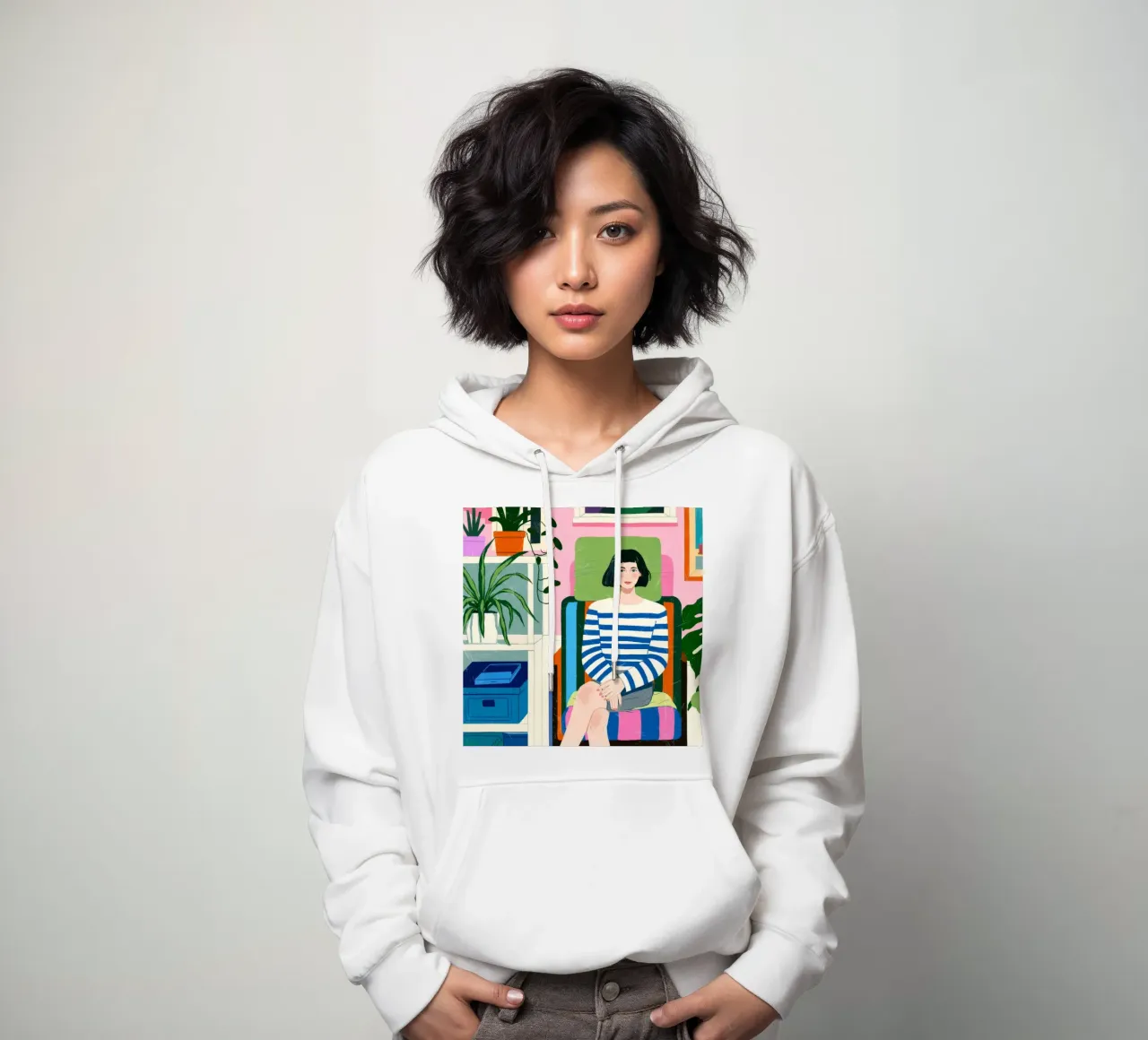 Serenità a righe felpa con cappuccio da Silent Hue