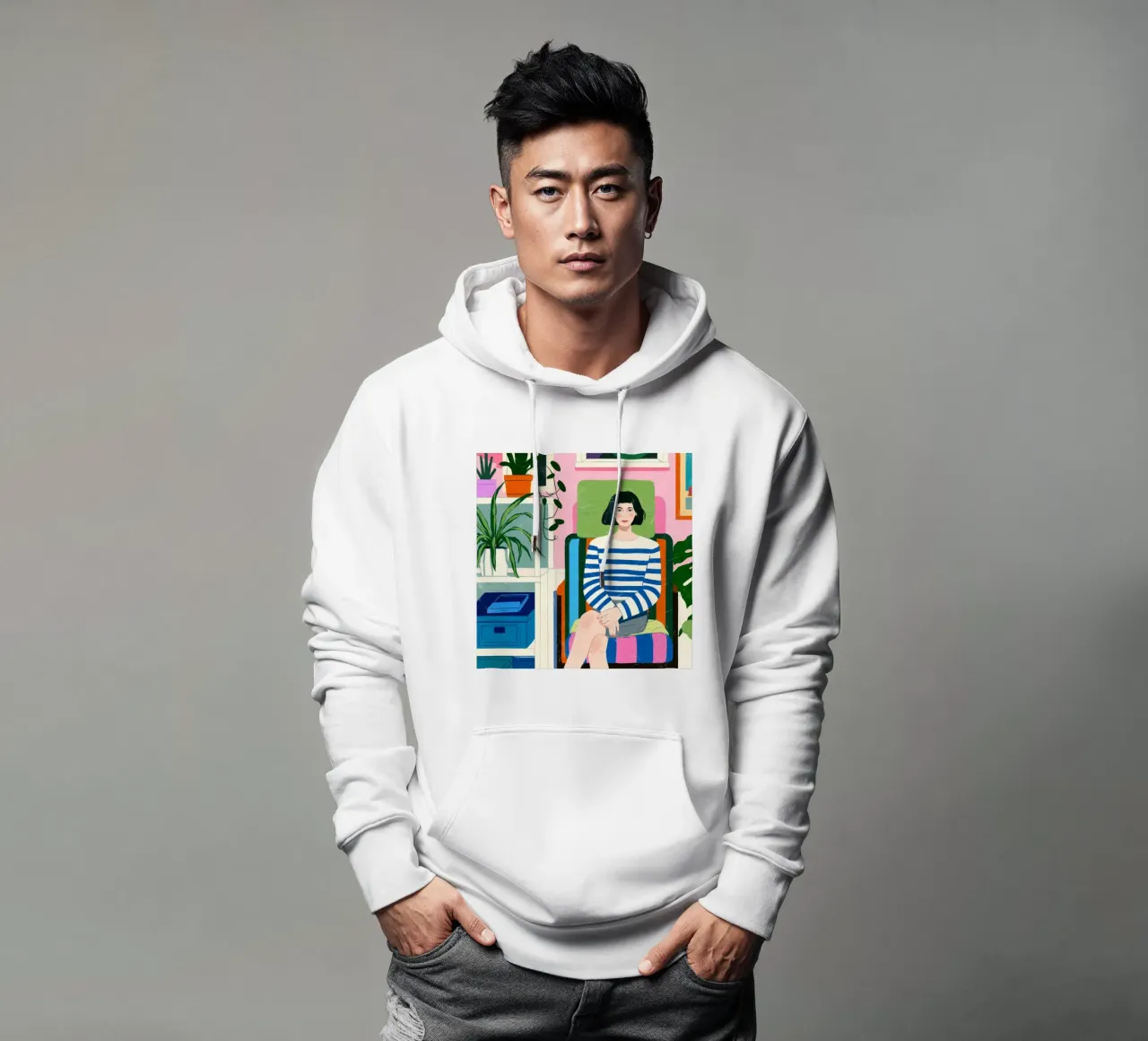 Serenità a righe felpa con cappuccio da Silent Hue