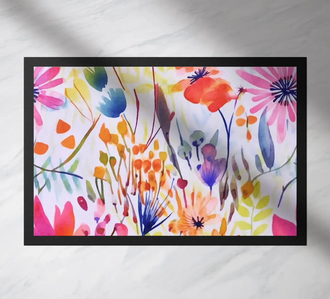 Studio di fiori acquerellati multicolore zerbino da Andrea Haase Modern Home
