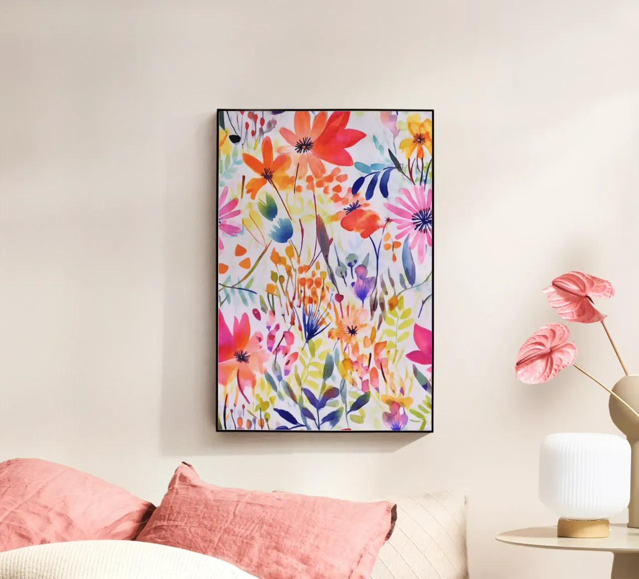 Studio di fiori acquerellati multicolore plexiglass da Andrea Haase Modern Home
