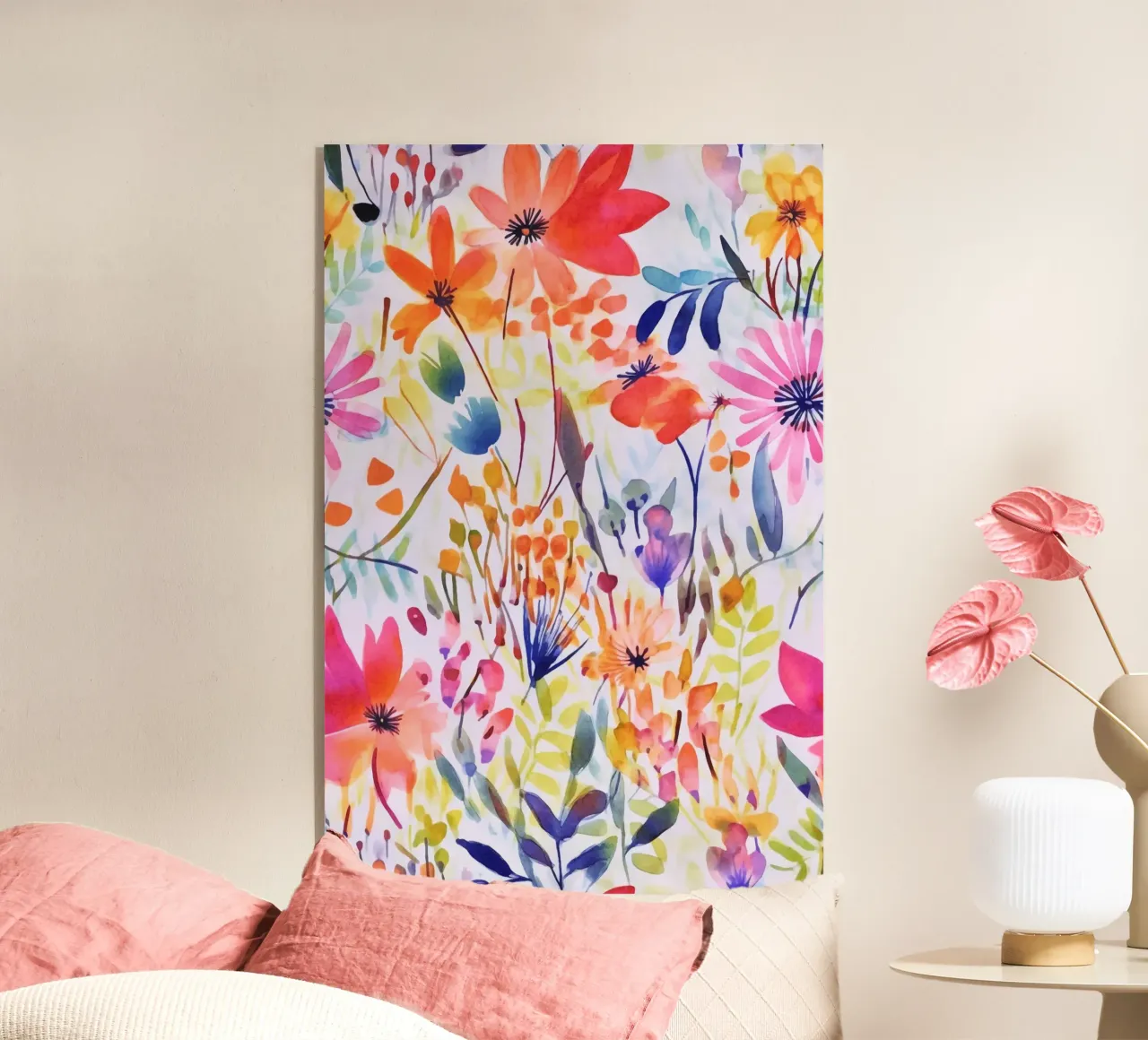 Studio di fiori acquerellati multicolore plexiglass da Andrea Haase Modern Home