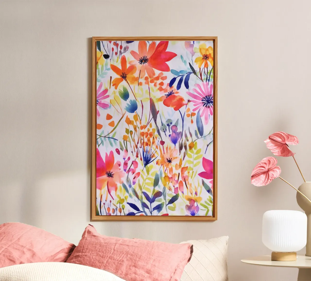 Studio di fiori acquerellati multicolore alluminio dibond da Andrea Haase Modern Home
