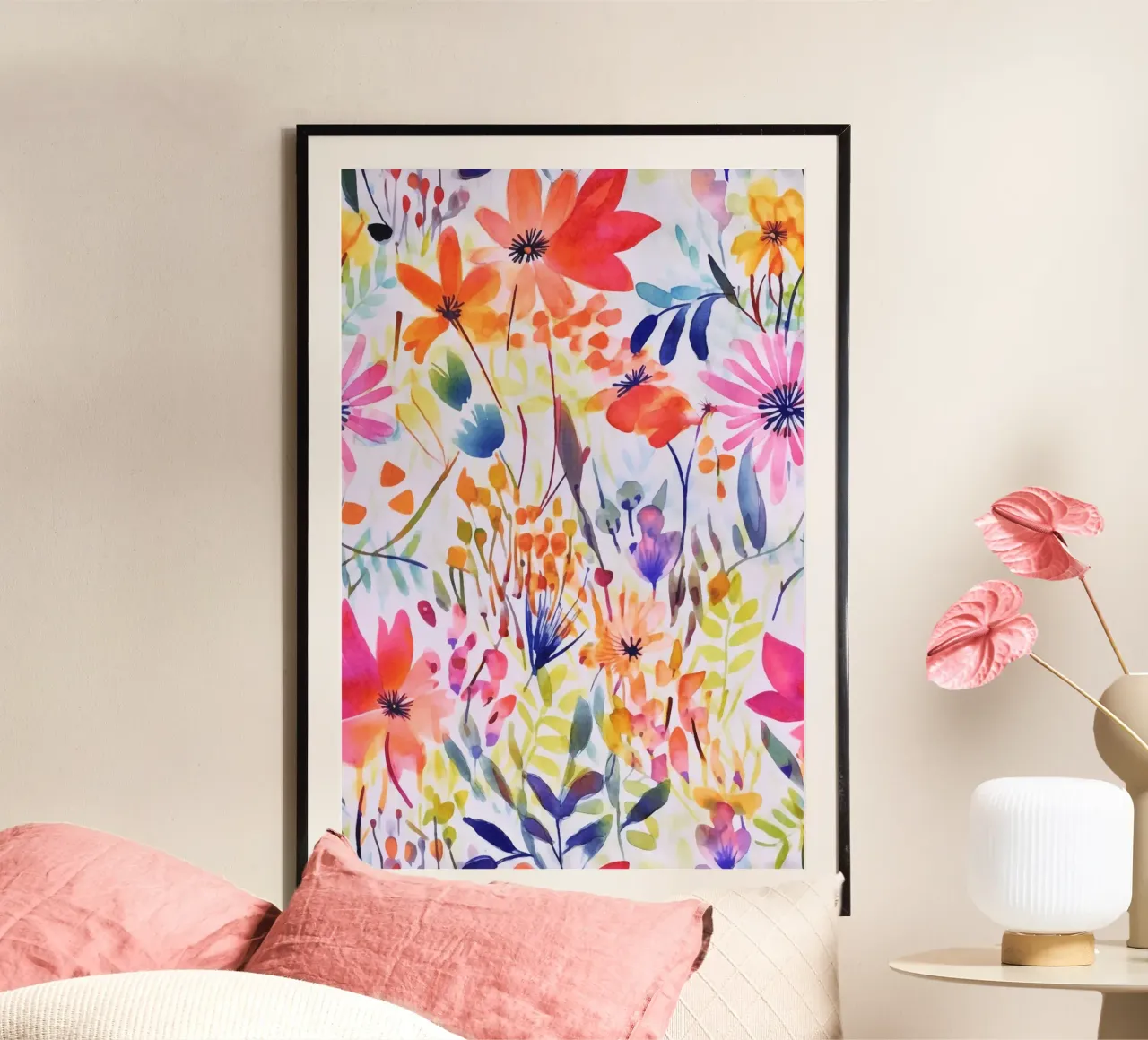 Studio di fiori acquerellati multicolore carta hahnemühle da Andrea Haase Modern Home