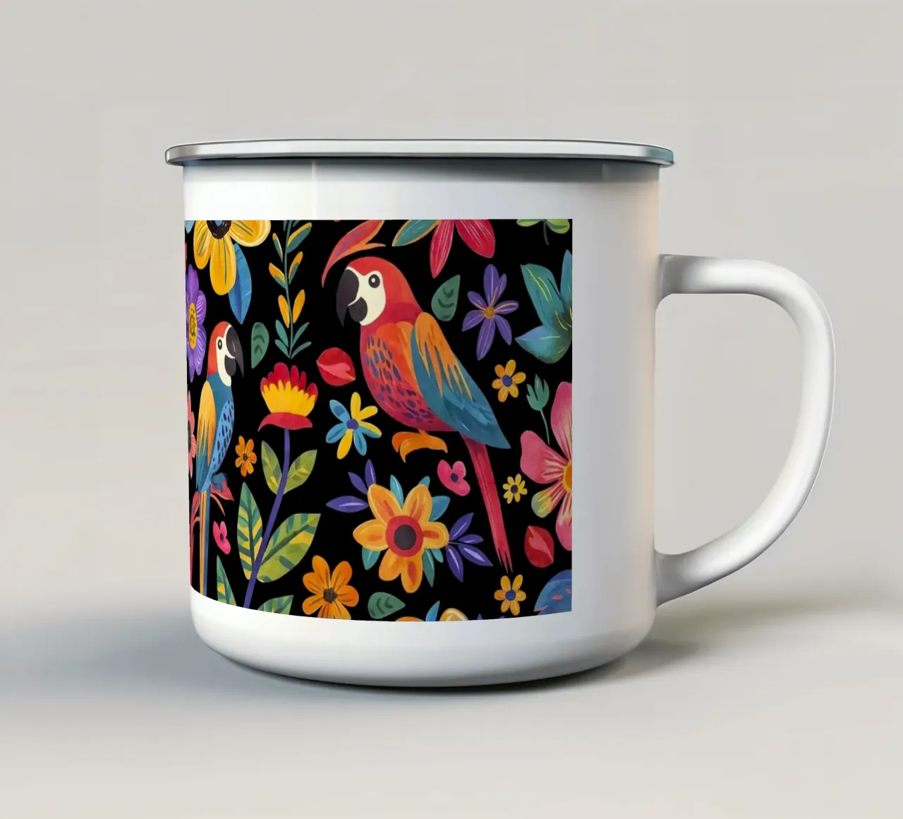 Paradiso tropicale Giungla in fiore nero tazza in smalto da Andrea Haase Modern Home