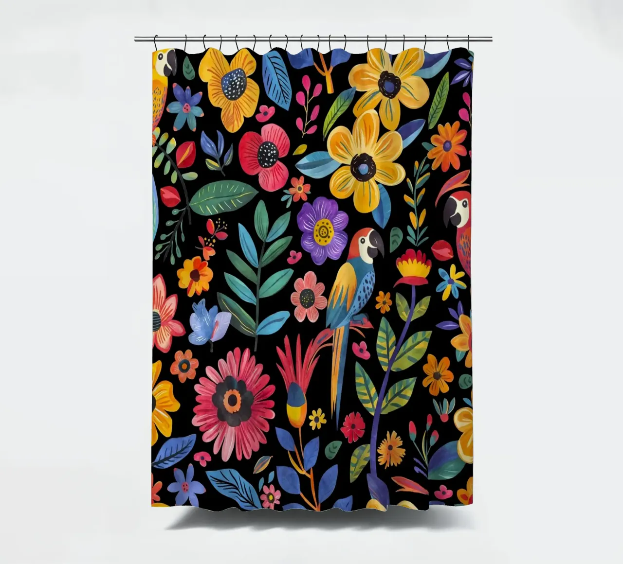 Paradiso tropicale Giungla in fiore nero tenda da doccia da Andrea Haase Modern Home