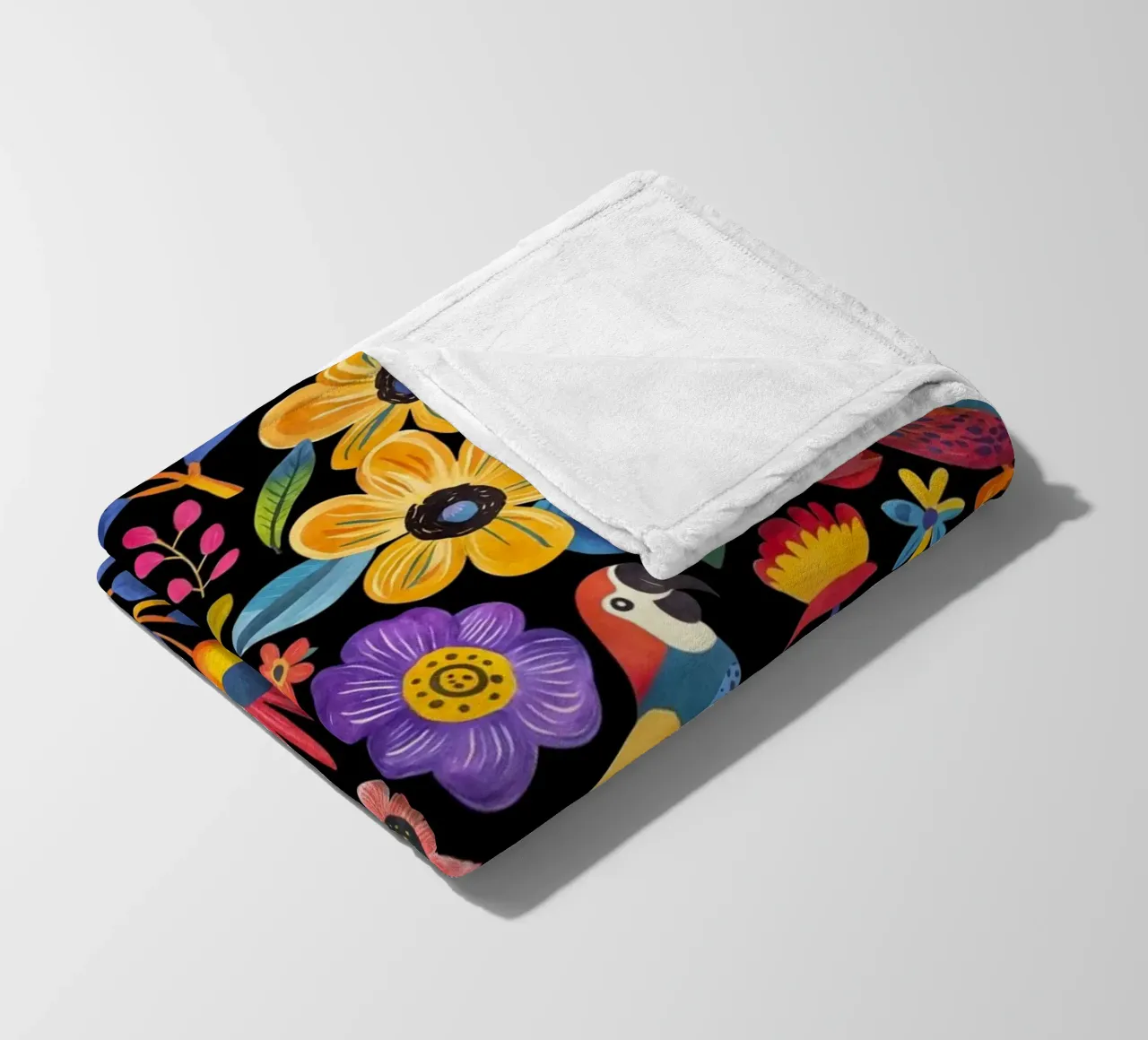 Paradiso tropicale Giungla in fiore nero coperta in pile da Andrea Haase Modern Home