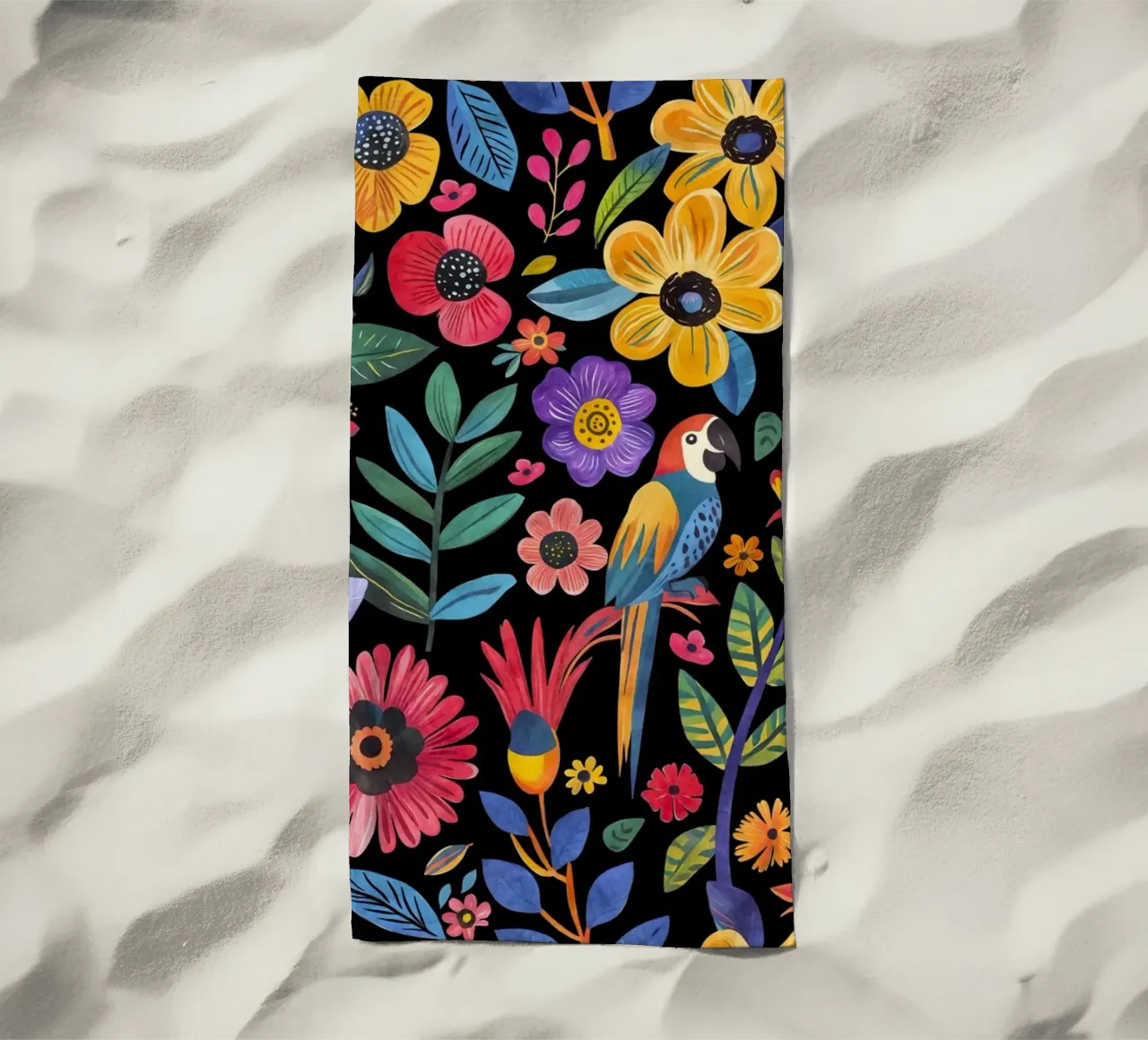 Paradiso tropicale Giungla in fiore nero telo mare da Andrea Haase Modern Home