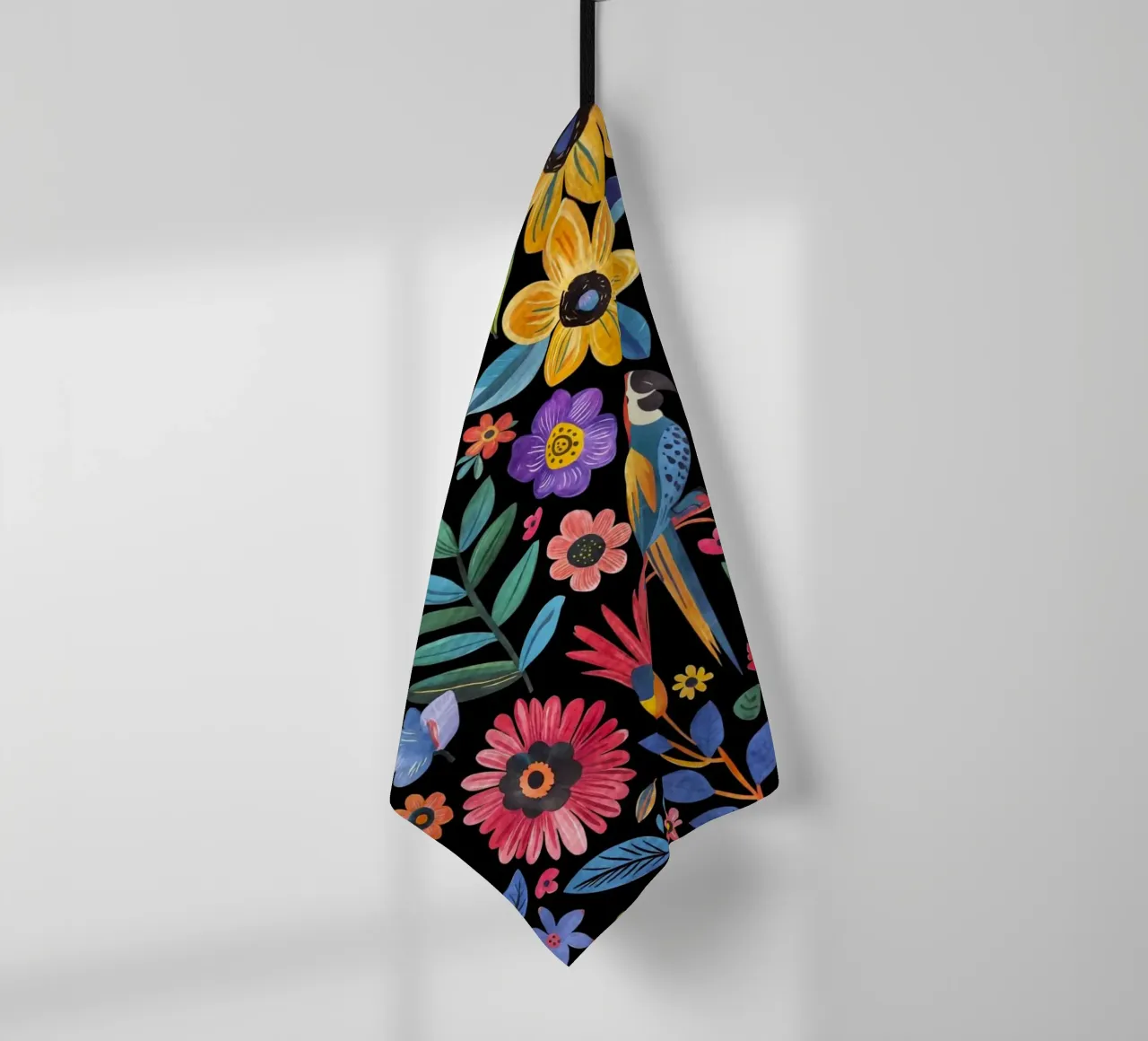 Paradiso tropicale Giungla in fiore nero canovaccio da cucina da Andrea Haase Modern Home