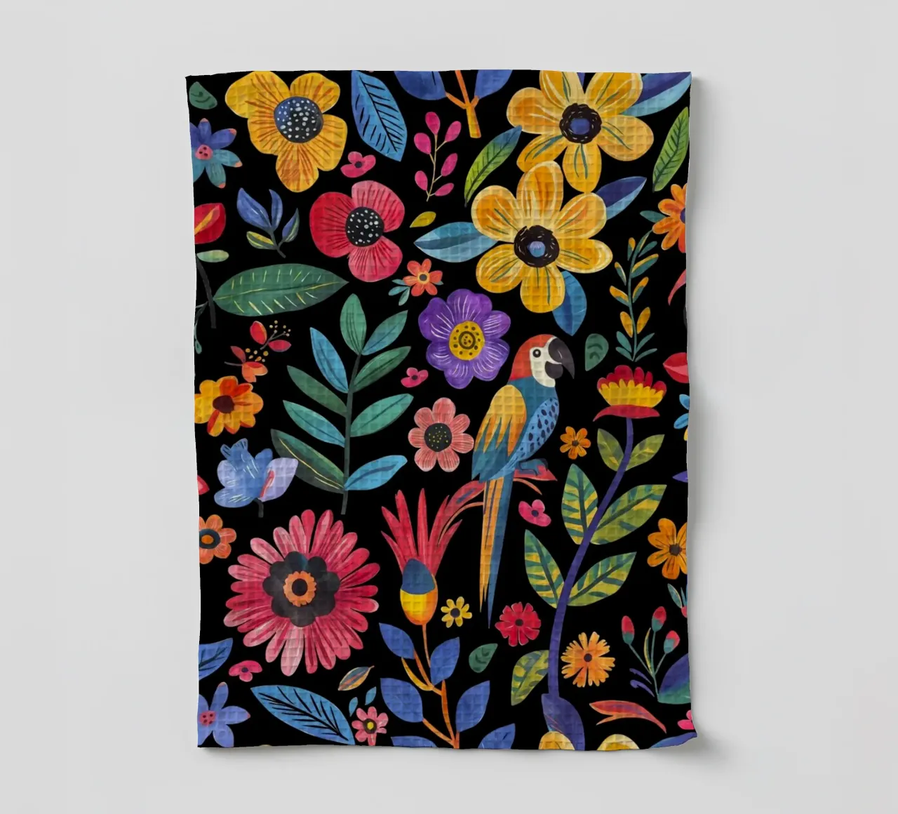 Paradiso tropicale Giungla in fiore nero canovaccio da cucina da Andrea Haase Modern Home