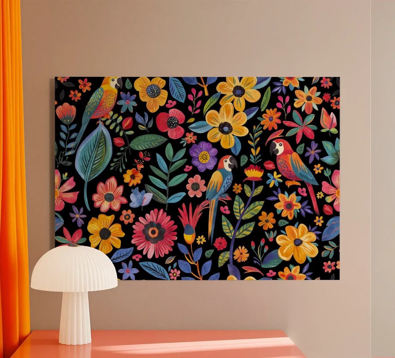 Paradiso tropicale Giungla in fiore nero plexiglass da Andrea Haase Modern Home