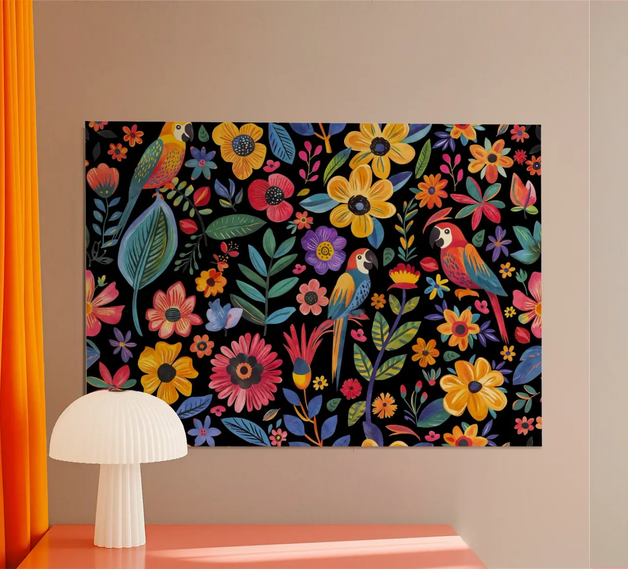Paradiso tropicale Giungla in fiore nero carta hahnemühle da Andrea Haase Modern Home