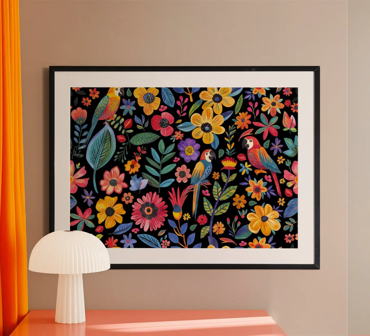 Paradiso tropicale Giungla in fiore nero carta hahnemühle da Andrea Haase Modern Home