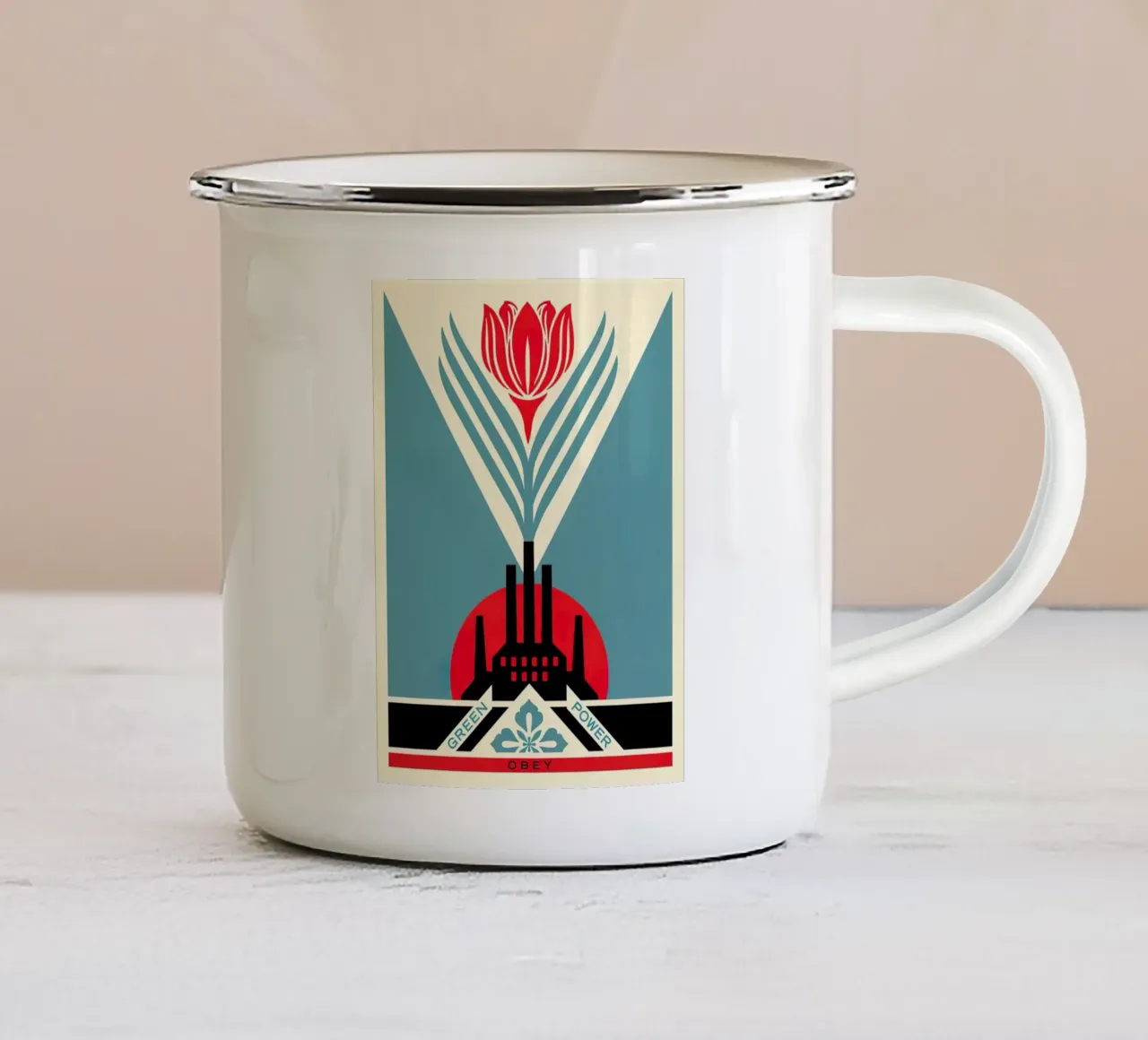 Energia verde - Shepard Fairey tazza in smalto da American Poster