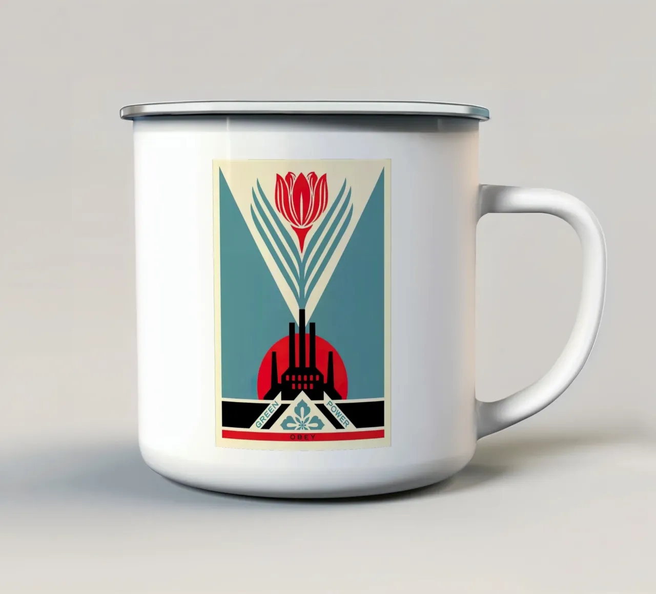 Energia verde - Shepard Fairey tazza in smalto da American Poster