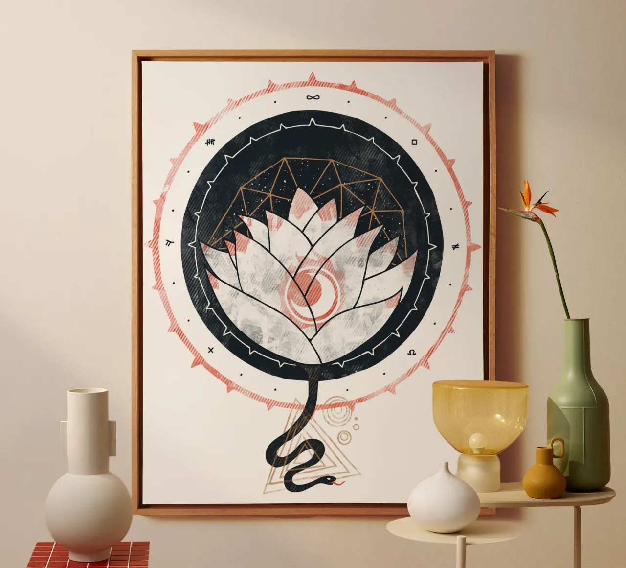 Lotus canvas met Baklijst van againstbound