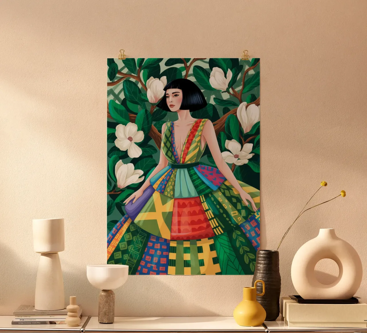 Lemon Grove Charme Poster mit Kunststoffrahmen von Silent Hue