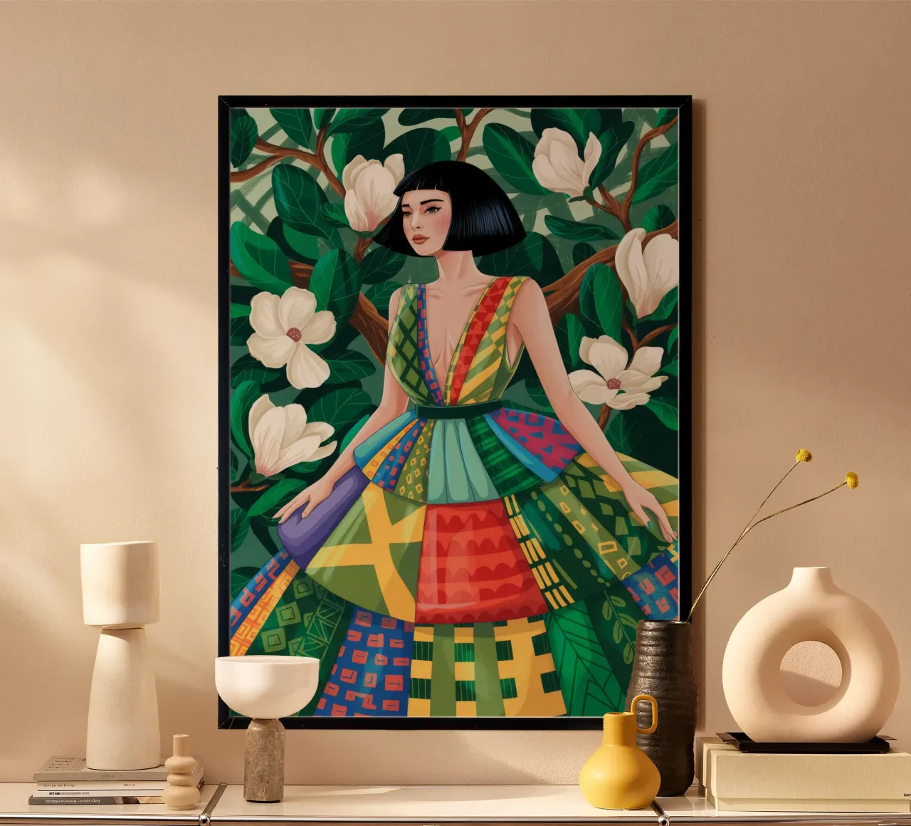 Lemon Grove Charme Poster mit Kunststoffrahmen von Silent Hue