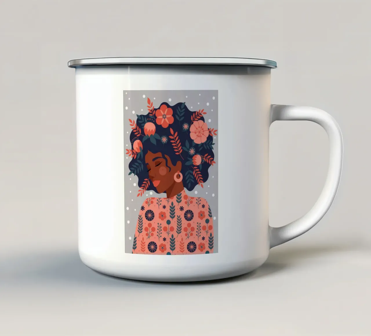 Eleganza floreale dei capelli tazza in smalto da Silent Hue