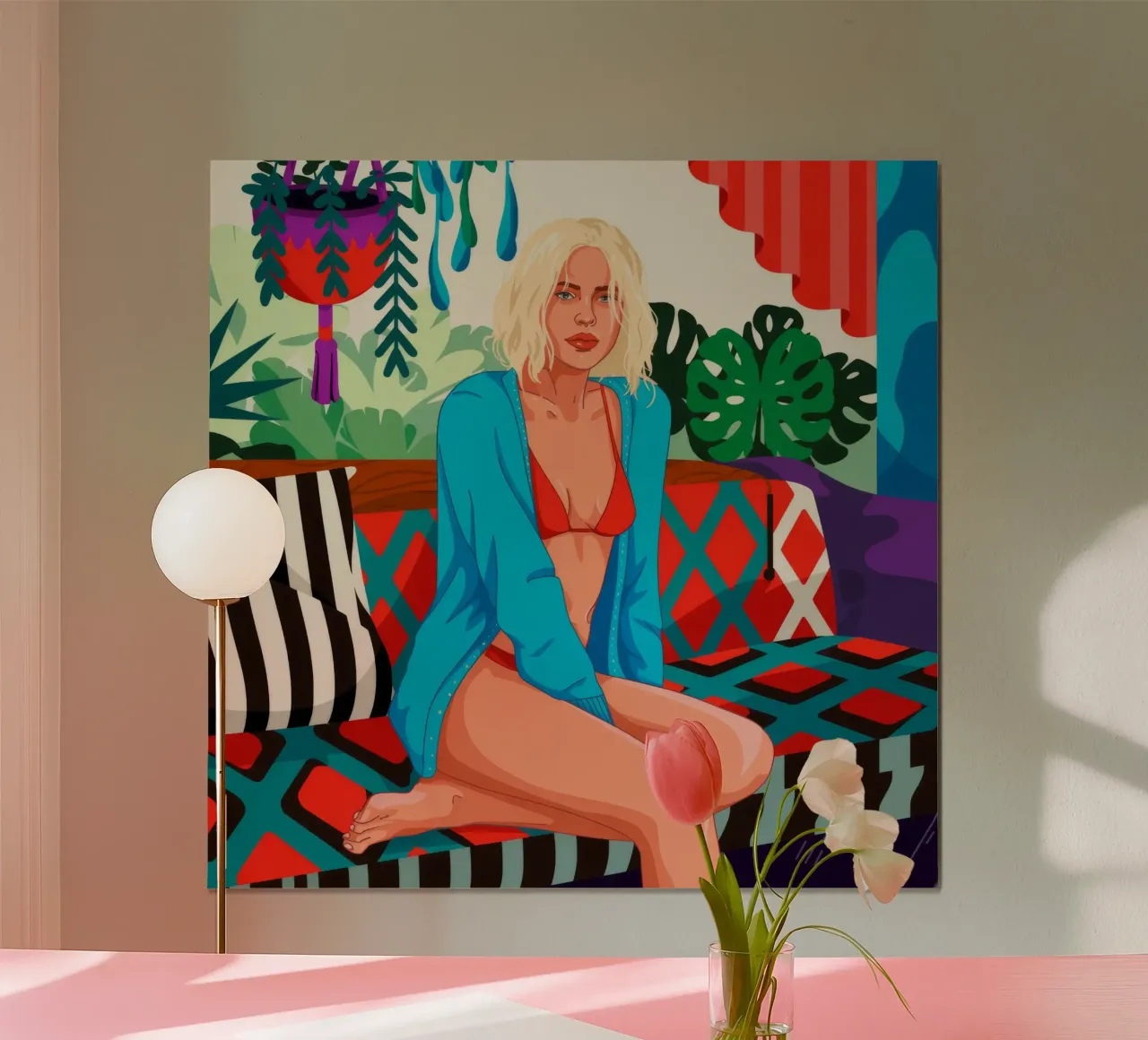 Salone vibrante Serenità poster con telaio in alluminio da Silent Hue