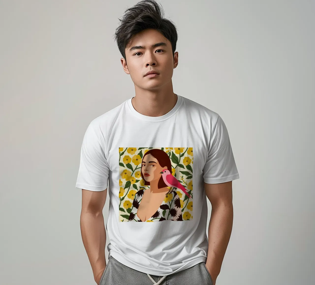 Armonia di uccelli e fiori t-shirt da Silent Hue