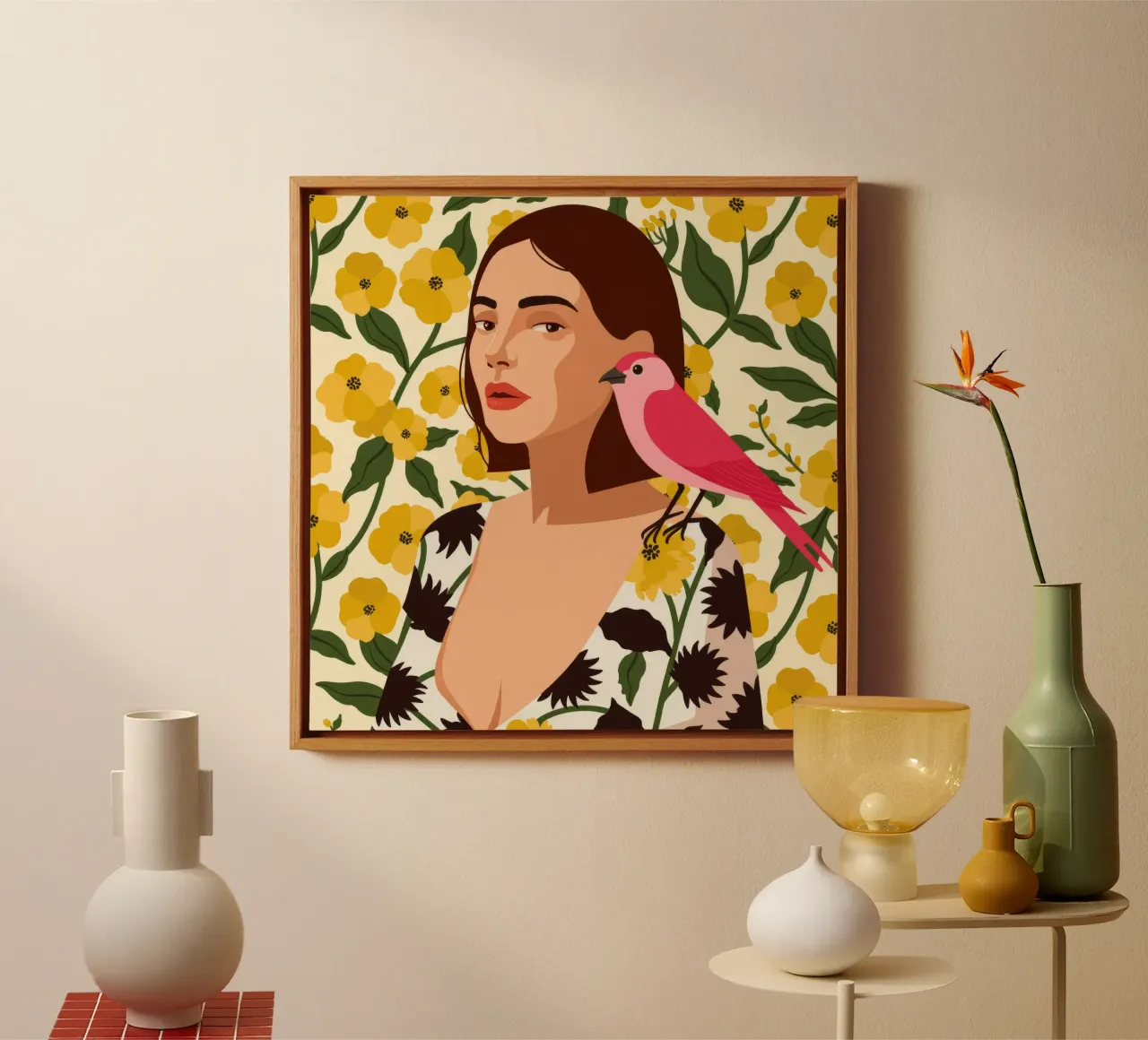 Bird and Bloom Harmony canvas by Silent Hue