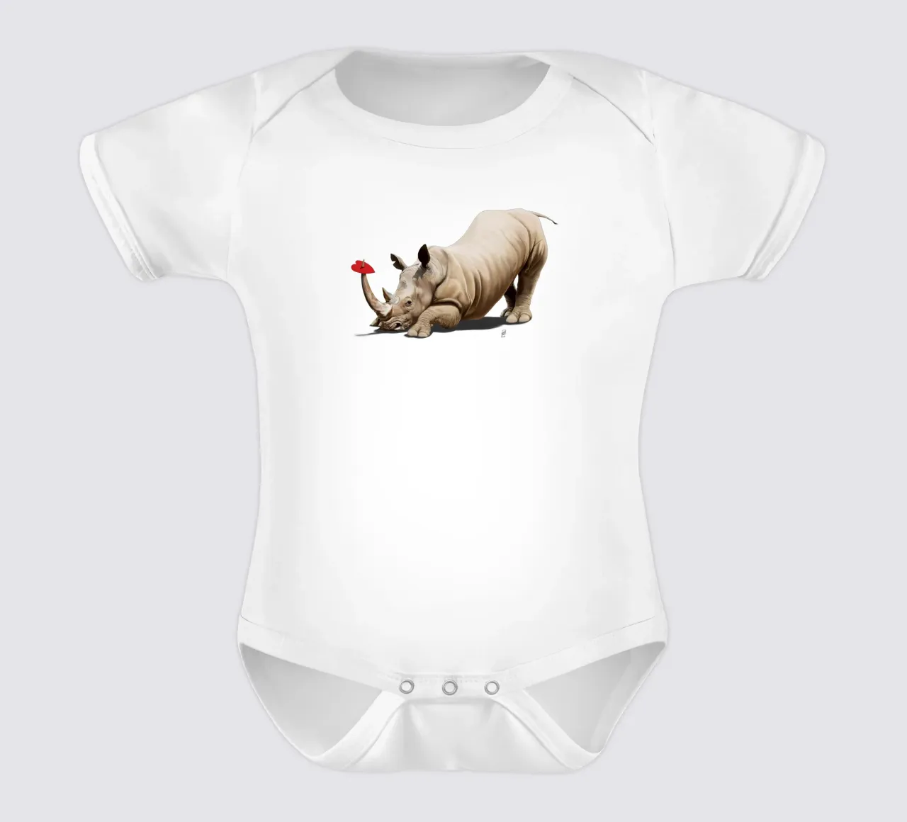 Horny (Colour) short-sleeve baby romper by Rob Art | Illustration